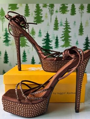 Public Desire Chocolate Crystal Platform Stiletto